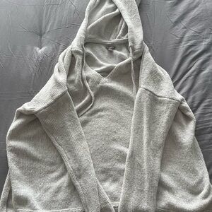 Women’s Light Gray Soft Hooded Sweater
